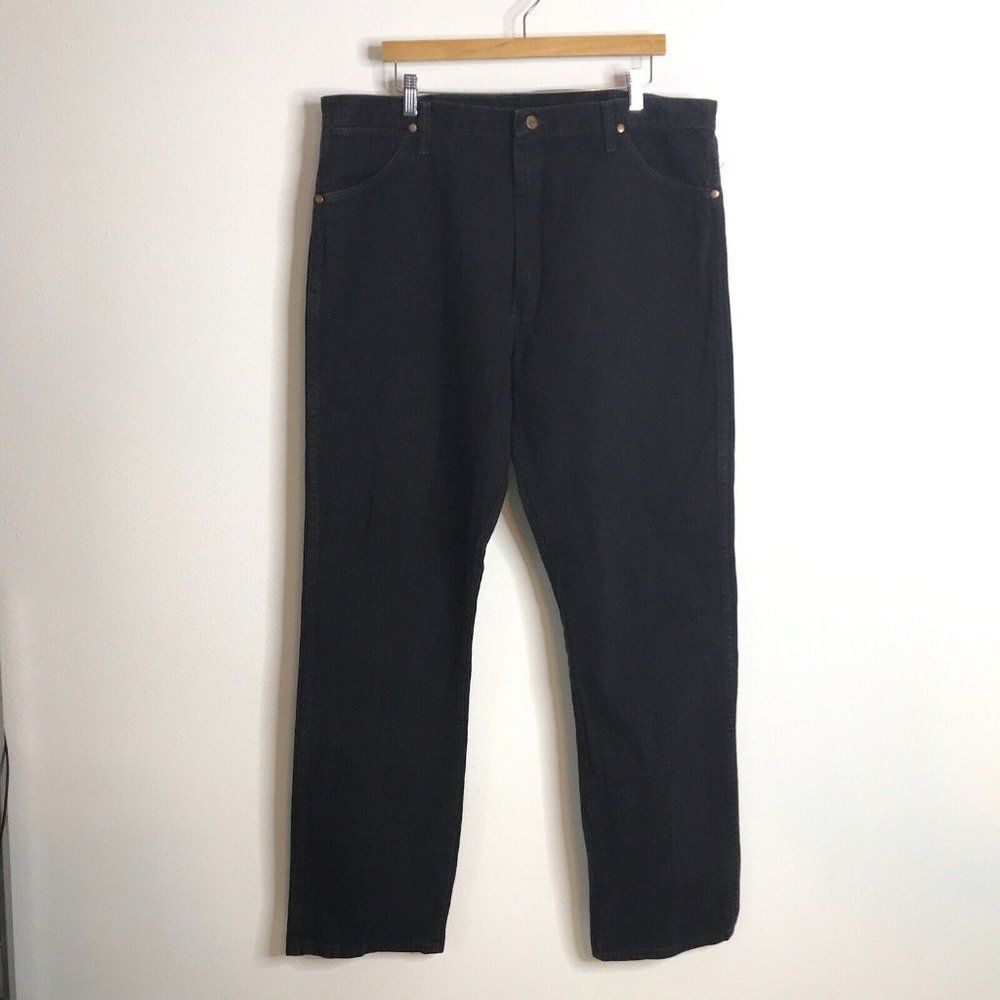 Wrangler Mens Black Denim Jeans Style 13MWZWK Marked 40/34 (39/33.5)